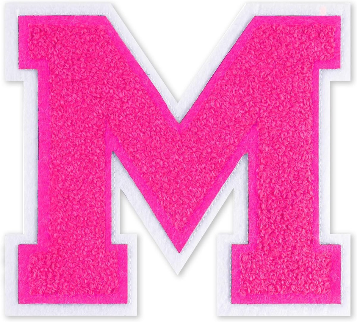 Opstrijkbare Letters Patches Emblemen Roze - Zelfklevend Vilt - 10x10 cm