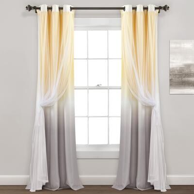 Lush Decor Umbre Fiesta Grommet Sheer/ Printed Light Filtering Window Curtain Panel with Tieback Single