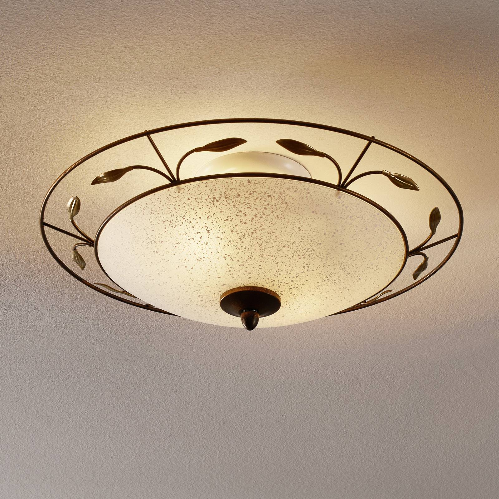Orion Ceiling Light Luca, dimmable, Brown / rust, Living / Dining Room, metal, Country House / Rustic, Ceiling Light