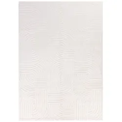 Teppich Flur Skulptural Pflegeleicht Waschbar Strapazierfähig Wohnzimmer Schlafzimmer Creme 200x290 cm – ILLER von Kadima Design