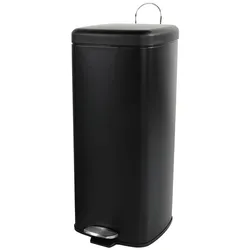 Mojawo Metall Mülleimer Treteimer Abfalleimer Tretmülleimer 30L Schwarz, Abfalleimer, Schwarz