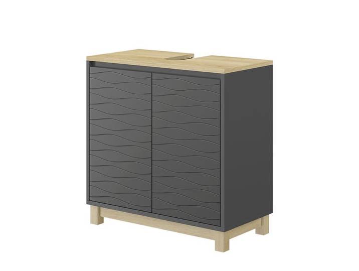 Meuble sous vasque Livia 60x60cm avec 2 portes Anthracite Vicco 50145