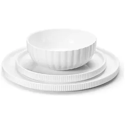 Georg Jensen BERNADOTTE Speisegedeck Frühsteller, Schneidebrett, Weiss
