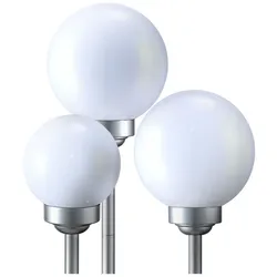 3er Set LED Solar Steck Deko Leuchte Kugeln IP44 Lampe weiß 8hrs Outdoor
