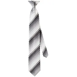 Krawatte mit Clip Fb. grautöne gestreift  : 100% Polyester (gestreift) : Grautöne Gestreift