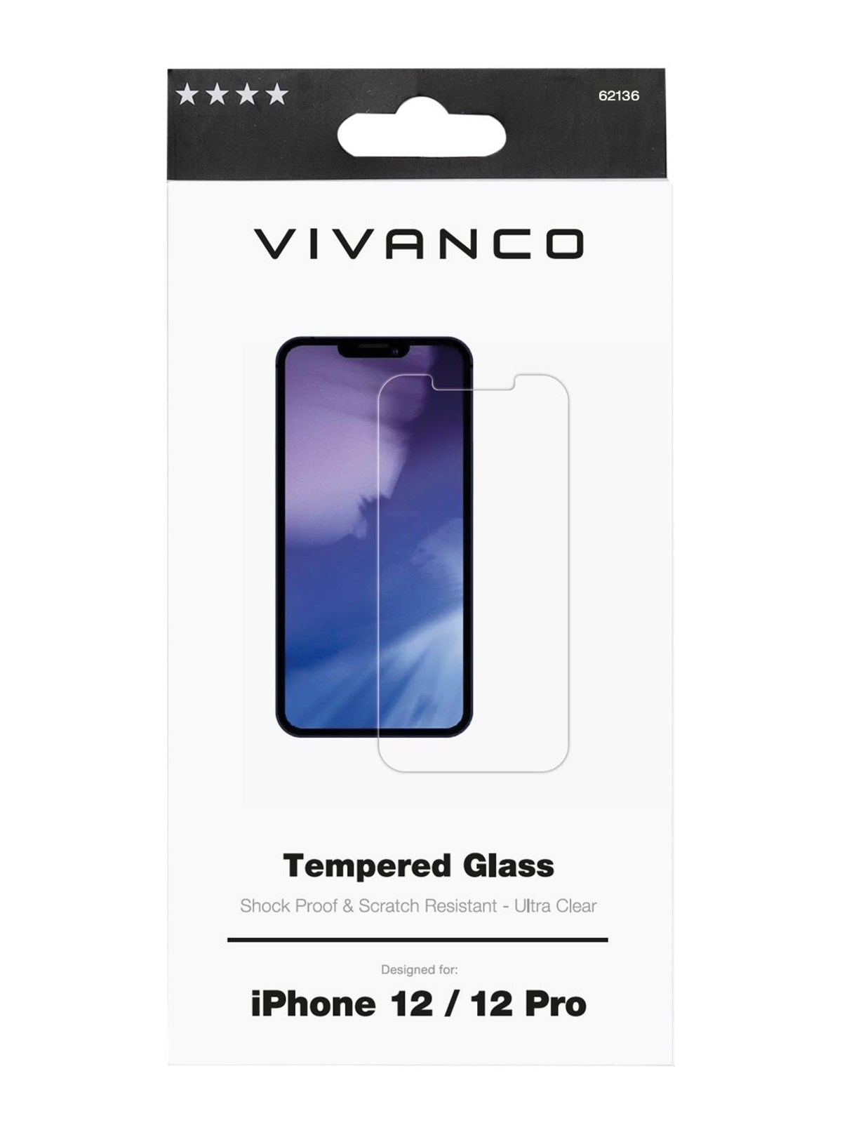 Vivanco Tempered Protect. Glass 9H iPhone 12 / 12 Pro
