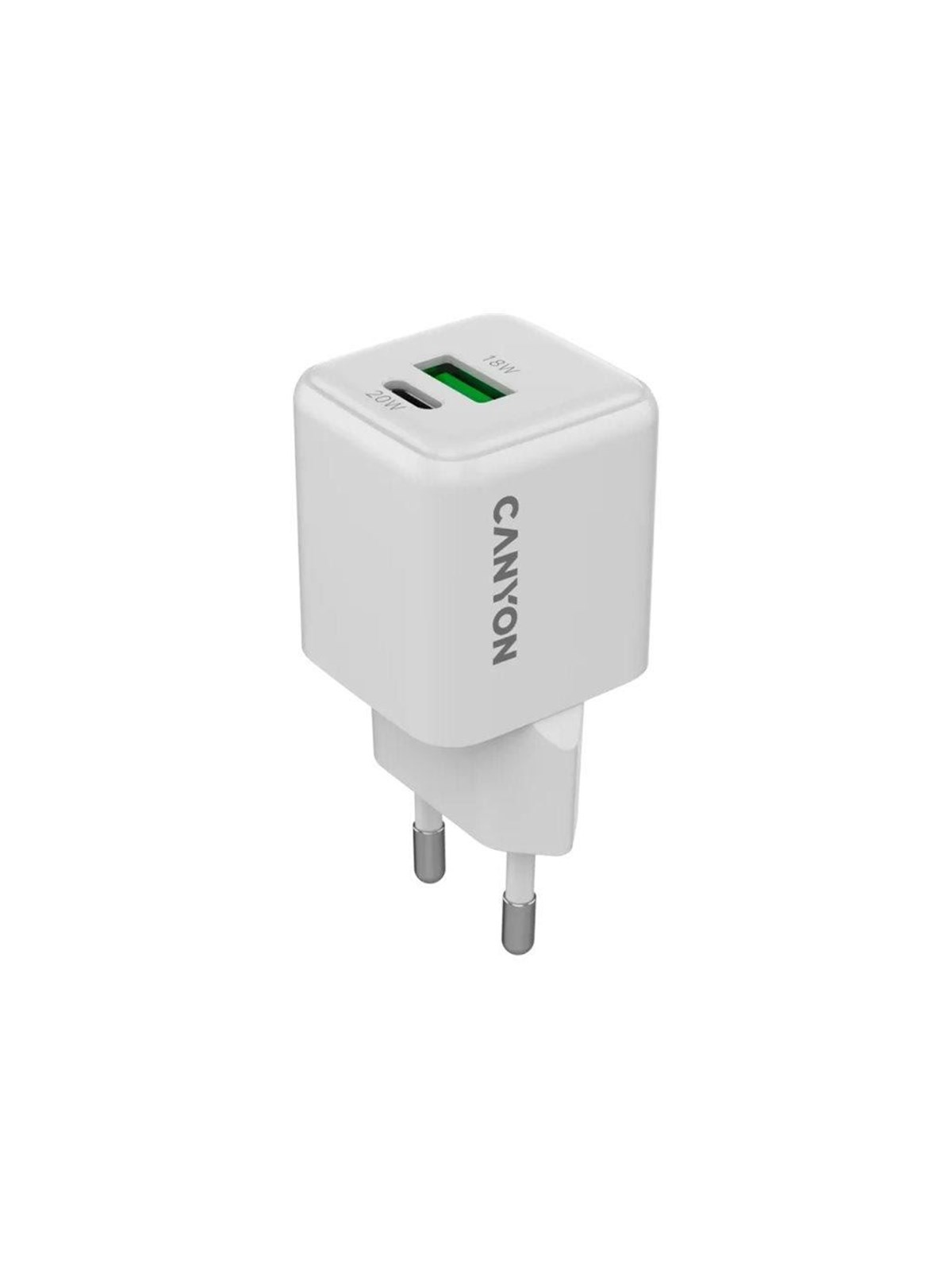 Canyon GaN 20W USB-C PD & USB-A Ladegerät, Weiß