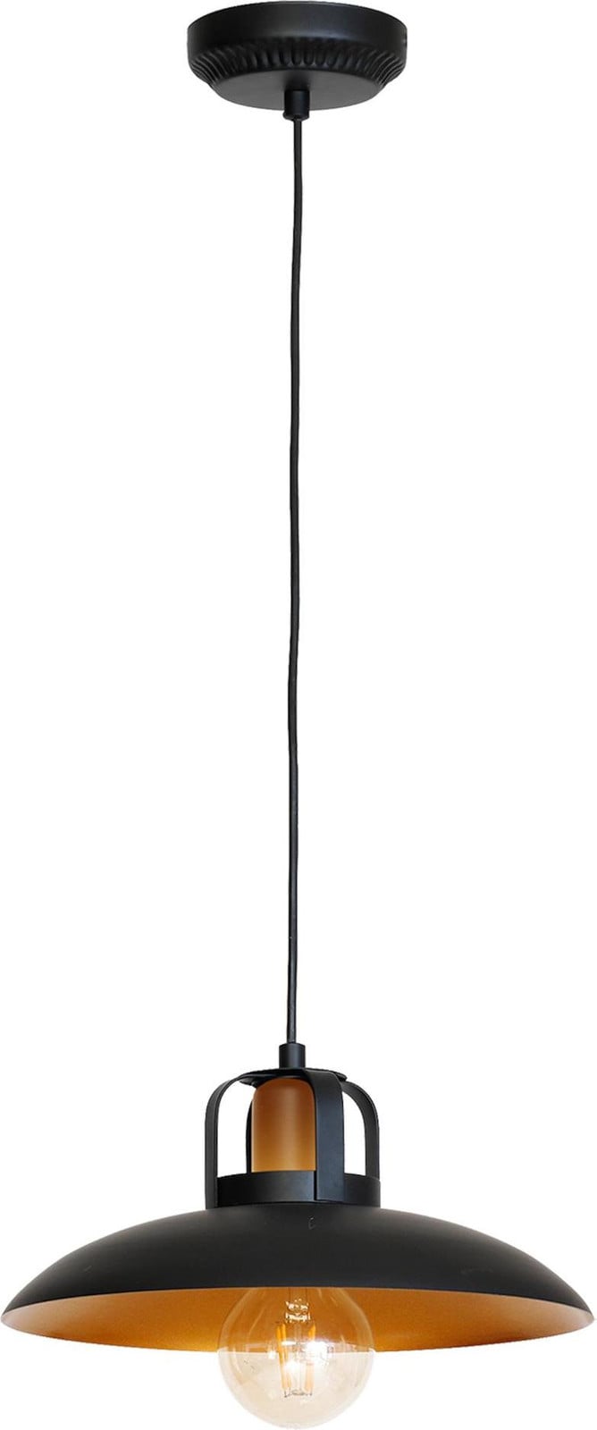 Milagro Felix Hanglamp - Zwart en Goud/Messing - Dimbaar - Industrieel Design