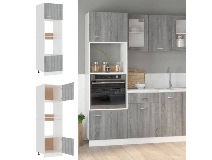 NGM - NEUF Caisson de cuisine Gris - Meuble micro-ondes - Vitrine de cuisine -  Lyon  - avec rangement - Gris Sonoma - 60x57x2071748