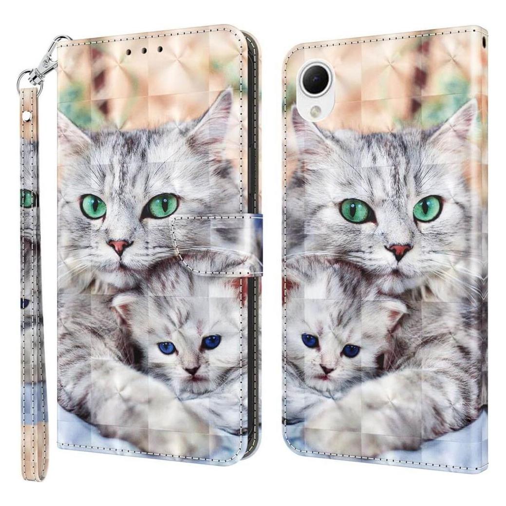 Cover-Discount Galaxy A23e - Etui Glitzer Effekt Katzen (Samsung Galaxy A23e) (660115955B)