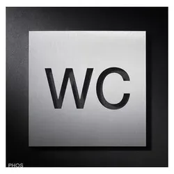 Phos, Hausnummer + Türschild, Piktogrammschild "WC"