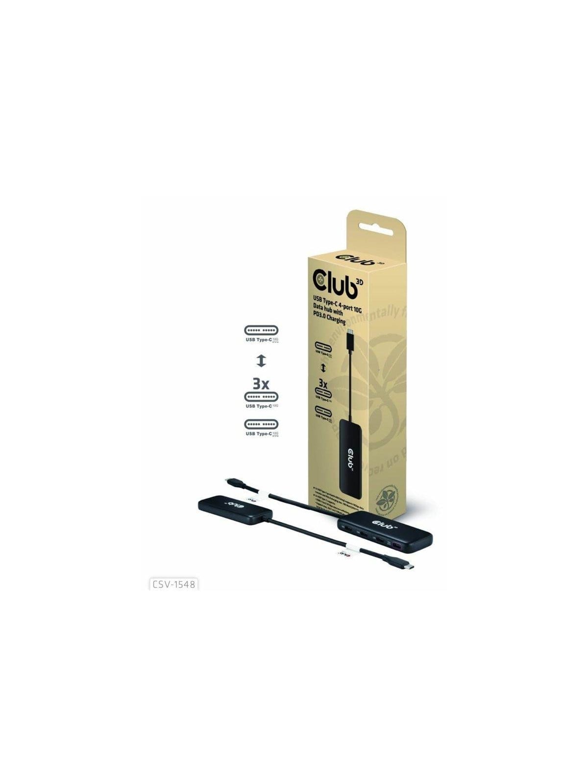 Club 3D CSV-1548 - hub - 4 ports USB-Hubs - 4 - Schwarz