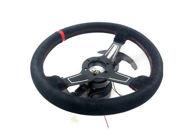 Kit de relocalisation de boutons de volant sport universel en fibre de carbone mate avec levier de vitesses magnétique