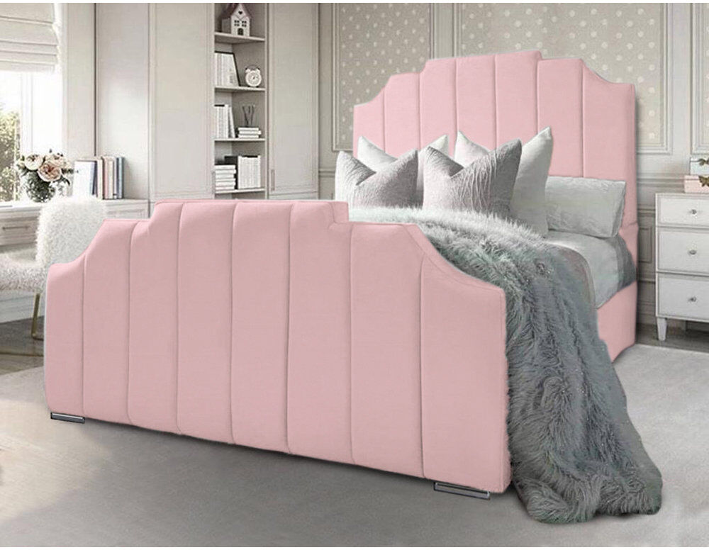 Etta Avenue Tyrion Upholstered Bed Pink Single (3')