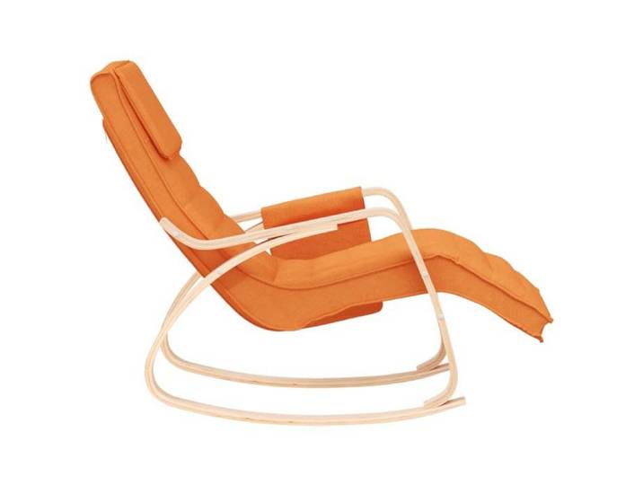 Fauteuil Allaitement - Jaune - Chaise à bascule - Rocking Chair - Jaune foncé Tissu 67x80x88 cm F1537