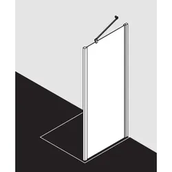 Kermi Liga Seitenwand LITWD08318VAK 83x185cm, silber hochglanz, ESG klar, auf Duschplatz