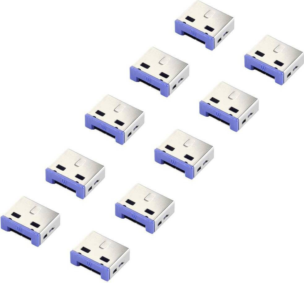 Renkforce USB-A poortslot set van 10, zilver-blauw, RF-4695230