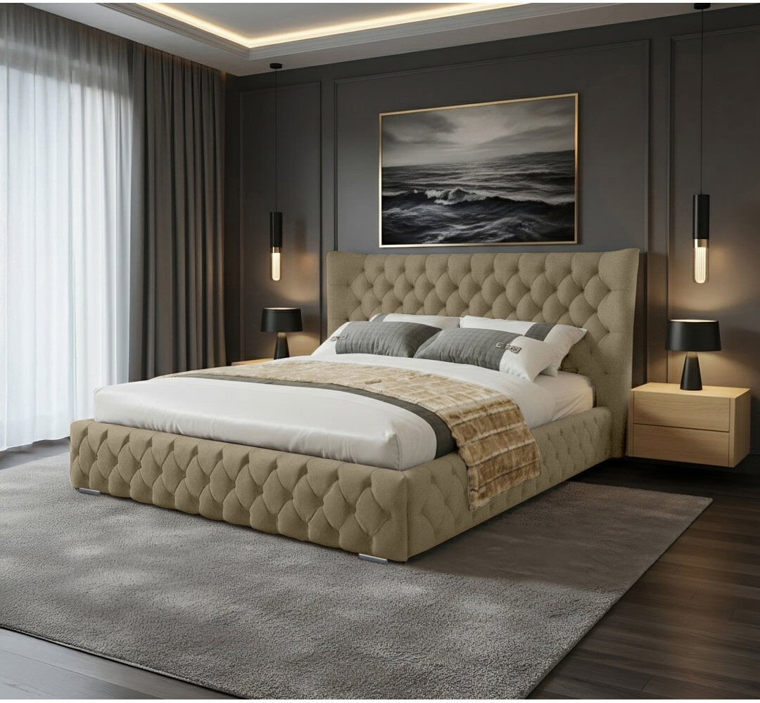 Canora Grey Achilleas Upholstered Bed Coffee Kingsize (5')