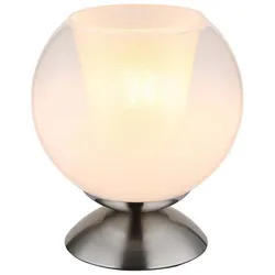 LED Tischlampe Tischleuchte Schlafzimmerlampe Lesefunktion Silber Metall H 19 cm