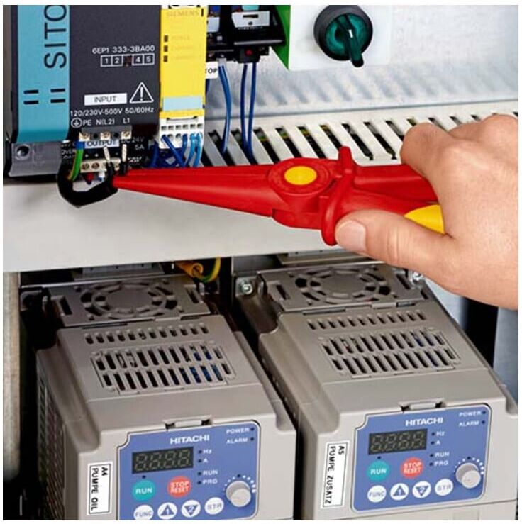 KNIPEX 98 62 02 Flachrundzange aus Kunststoff isolierend mit Weichkunststoff-Zone für sicheren Halt Kunststoff 220 mm)