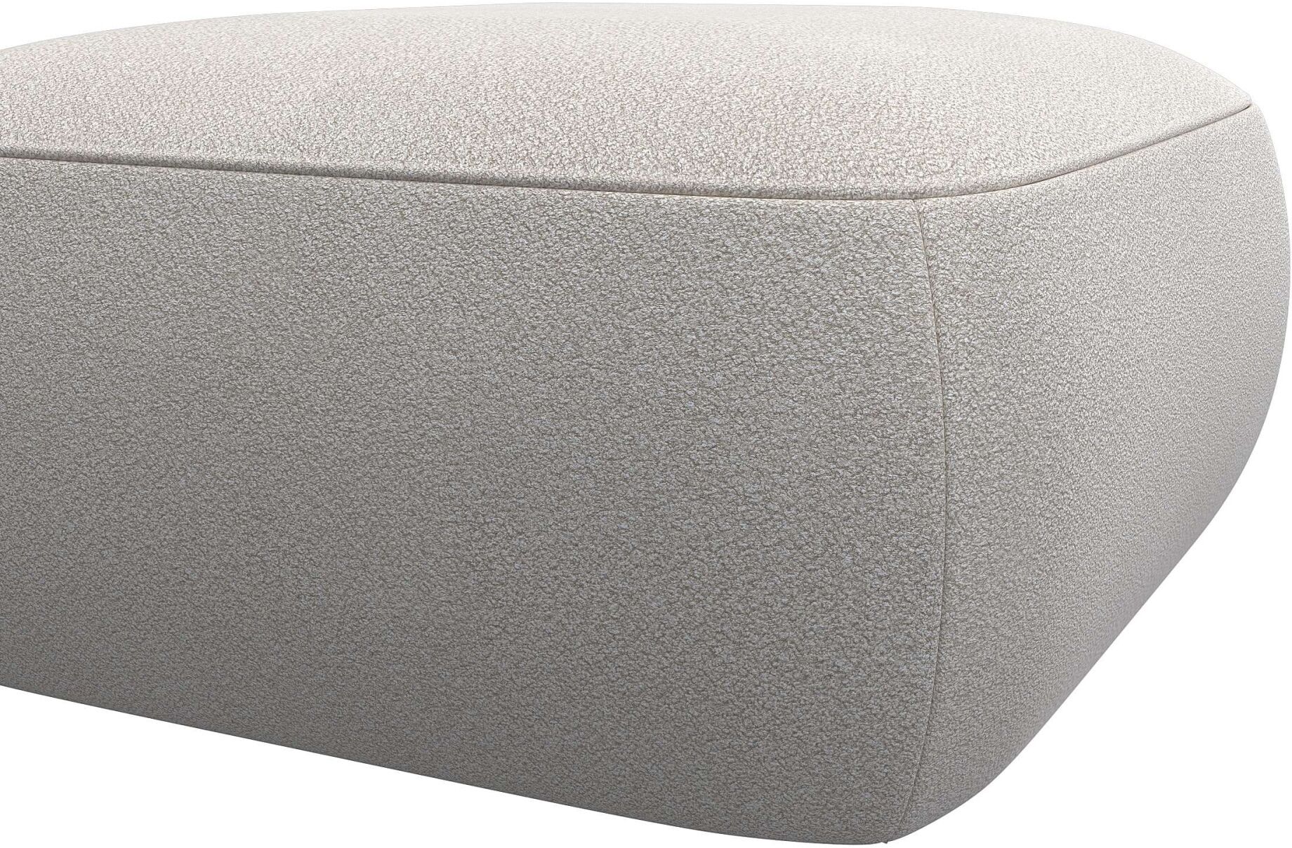 Pouf FLEXLUX "Torino, rund, bodennah, Sitzhocker, Polsterhocker", beige (vanilla cream), B:91cm H:46cm T:91cm, Poufs, Pouf, Modernes, organisches Hocker-Design, Kaltschaum, Wellenunterfederung