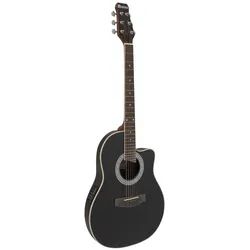 Dimavery RB-300 Roundback (Akustik Gitarre, Ahorn, Fichte, Walnuss), Gitarre, Schwarz