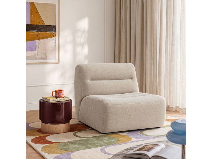 HABITAT - Chauffeuse en tissu - Taupe - Léandre