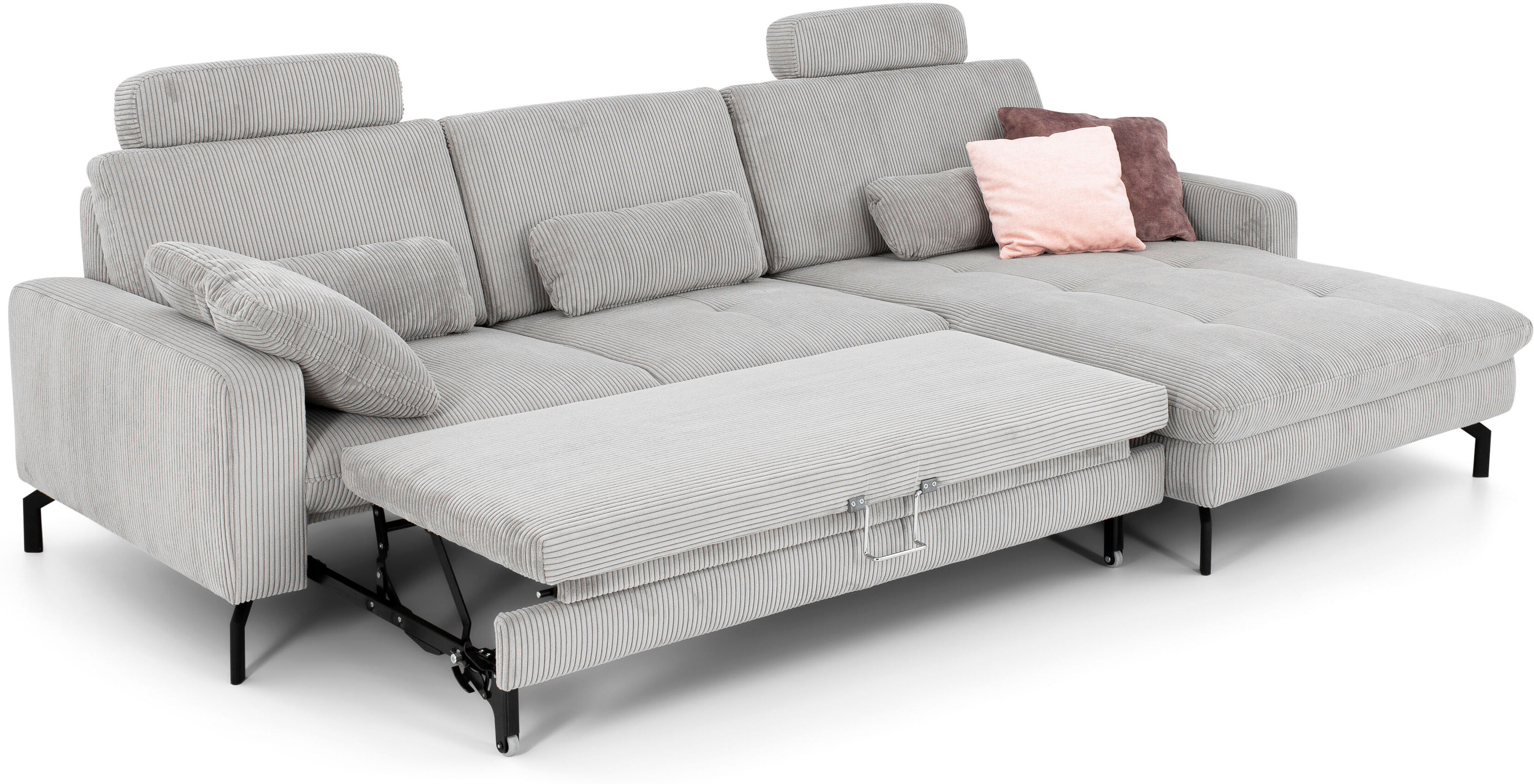 Ecksofa DIE PLANBAR "MP-IN20110 L-Form mit Kaltschaum-Polsterung", grau, B:302cm H:87cm T:178cm, 100% Polyester, Sofas, Ecksofa, optional mit Funktionen erhältlich