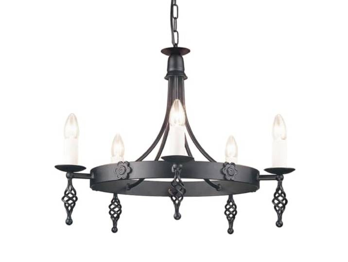 Elstead Lighting Kronleuchter Hängelampe Deckenleuchte Stahl Schwarz D 60 cm Esszimmerlampe