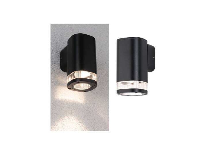 Paulmann LED Aussenwandleuchte Colum, dimmbar, schwarz, Aluminium, Modern, LED Wandleuchte außen