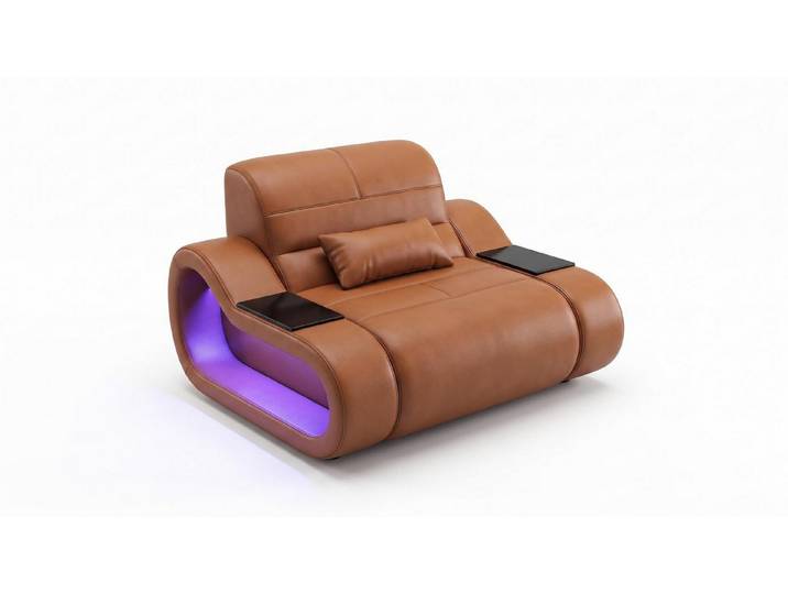 JVmoebel Relaxsessel Sessel Modern Braun LED Premium Sessel Relaxsessel Komfort Design * (1-St., 1-tlg), Made in Europa