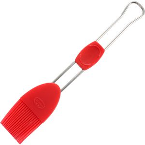 Dr.Oetker-Küchenhelfer Backpinsel Flexxibel Love, rot / silber, hitzebeständig, Silikonborsten & Edelstahlgriff, 21 x 3,7 cm