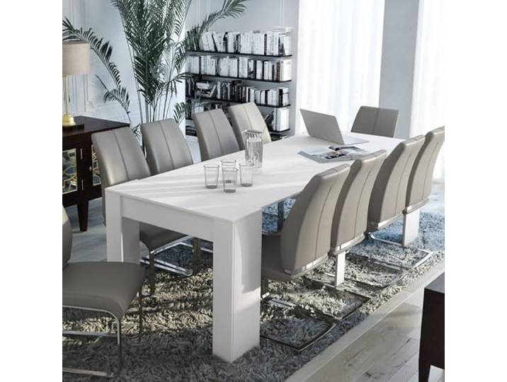 Dmora - Ausziehbare Konsole Maclodio, verwandelbar in Esstisch, platzsparend und ausziehbar bis 237 cm, 90-237x76,6x90 cm, Weißholz-Optik