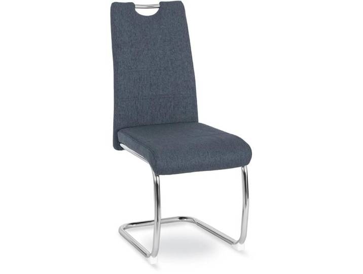 Chaise de salle à manger rembourrée LOPEZ gris foncé sur support cantilever moderne
