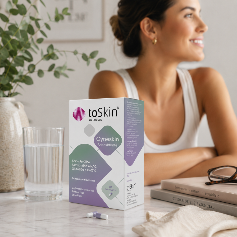 ToSkin Gyneskin Complemento alimenticio antioxidante para la protección de la piel 30&nbsp;caps.