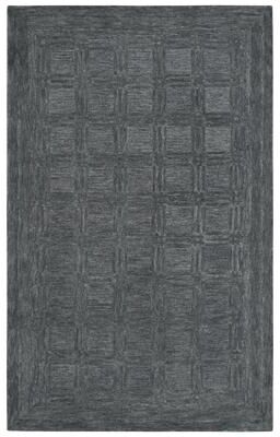 Alora Decor Emerson Charcoal and Grey Squares Hand-tufted Wool Rug