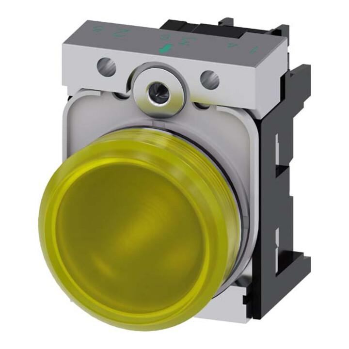 Siemens Indus.Sector Leuchtmelder 22mm,rund,gelb,Linse 3SU1152-6AA30-1AA0 (3SU11526AA301AA0)