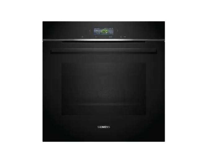 SIEMENS Backofen iQ700 iQ700, HB772G1B1 Einbau-Backofen, Schwarz, Edelstahl, EEK: A+, mit Teleskopauszug nachrüstbar, Pyrolyse-Selbstreinigung, 10 Beheizungsarten