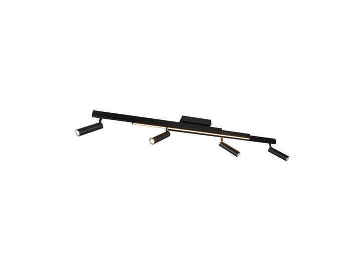 Trio Lighting LED-Deckenspot Zeno, 4 Spots, schwarz matt, Metall dimmbar, schwarz, für Wohn- / Esszimmer, Metall, Modern, LED Deckenlampe