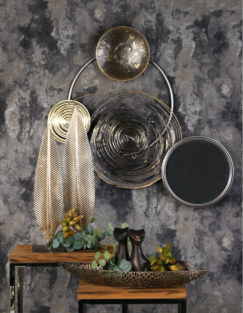 Bloomsbury Market Handmade Abstract Wall Decor Black;Silver;Gray 58cm H X 83cm W