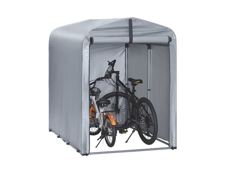 FAHRRADGARAGE wetterfest für 1-2 Fahrräder, 120x163x176cm, Silber-Eisen
