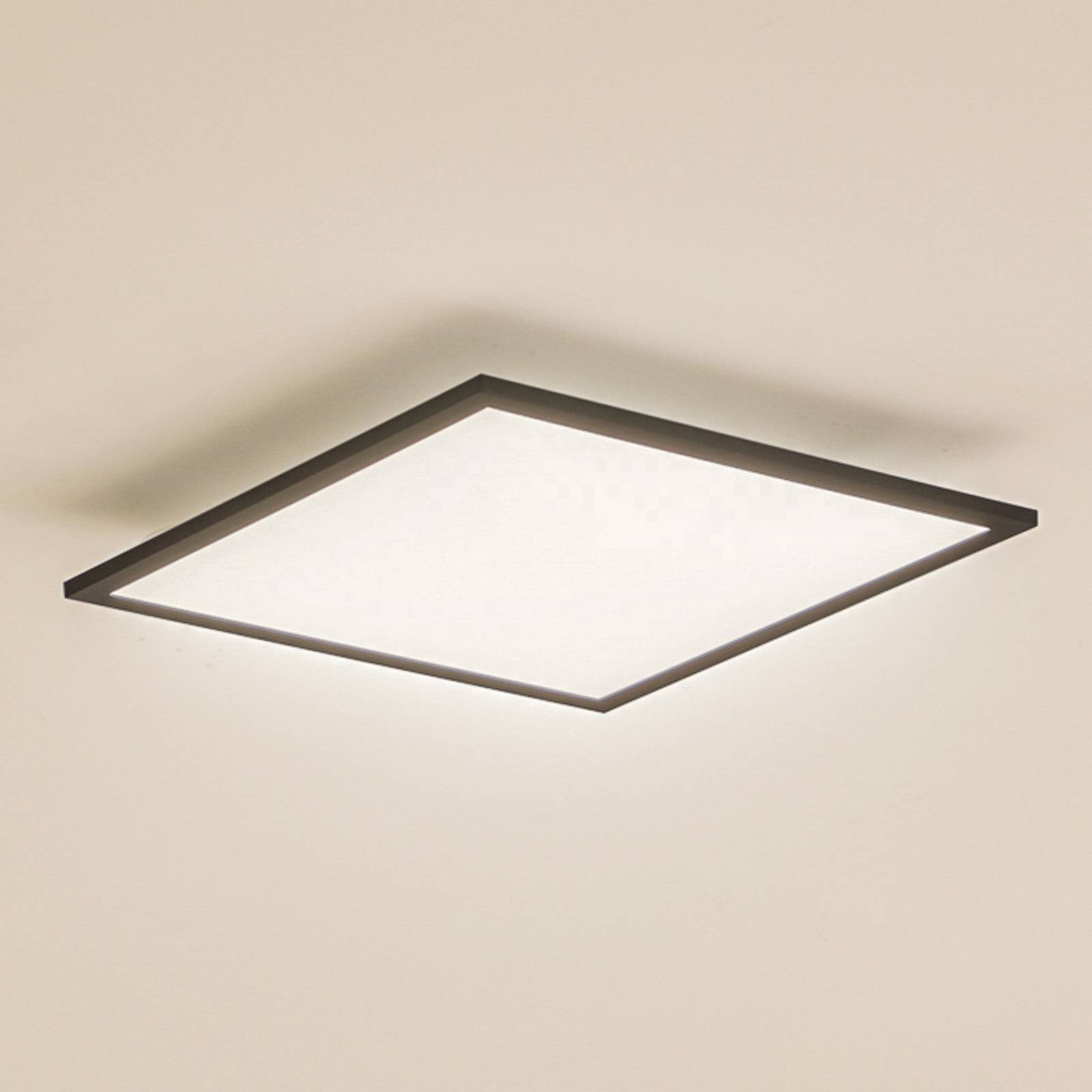 LED Panel Enhife Lindby, schwarz, für Arbeitszimmer / Büro, Modern, LED Deckenleuchte