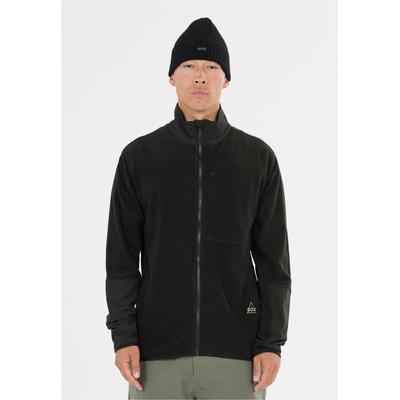 Fleecejacke SOS "Bromo", Herren, Gr. S, schwarz, 92% Polyamid, 8% Elasthan, unifarben, normal, hoch geschlossener Ausschnitt, Jacken Fleecejacke, mit atmungsaktiver Eigenschaft