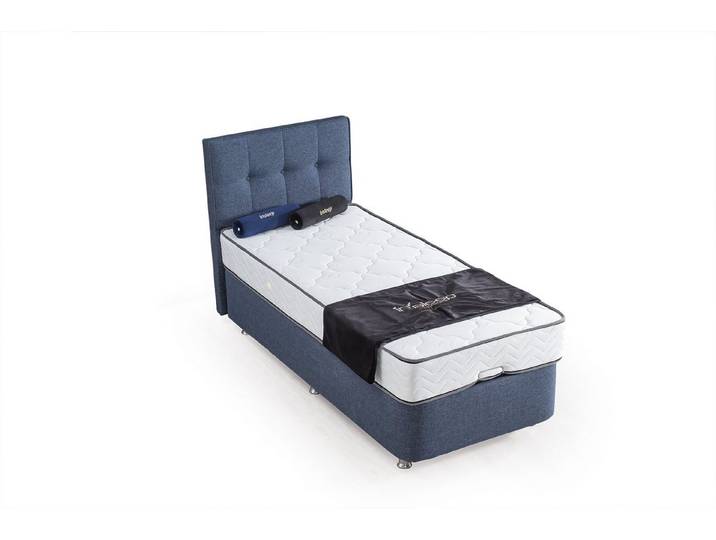 Villa Möbel Boxspringbett Lara (Bett (ohne Matratze), Liegefläche 140x200), Bettkasten mit XXL Stauraum und Gasdruckfedern für einfache Handhabung