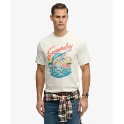 Superdry für Herren. M1012355A Maritimes T-Shirt off-white (M), Weiß, Lässig, Baumwolle, Kurzarm