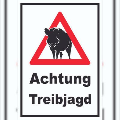 HB-Druck Achtung Treibjagd Schild A6 (105x148mm)