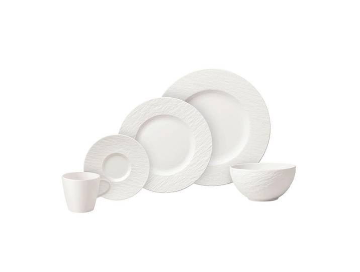 Villeroy & Boch Kombiservice Manufacture Rock blanc, Weiß, Keramik, 20-teilig, Essen & Trinken, Geschirr, Geschirr-Sets, Kombiservice