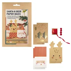 folia Papiertüten Santa & Deer mehrfarbig