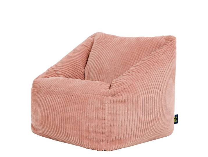 Icon Pouf fauteuil enfant en velours côtelé Oeko-Tex® - NATALIA Rose Aube