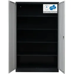 PROREGAL Stahlschrank BEE mit 4 lackierten Fachböden | HxBxT 195x92x60cm | Anthrazit-Grau | Werkstattschrank Werkzeugschrank Aktenschrank